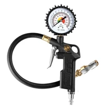 CZC AUTO Tire Inflator Deflator Air Pressure Gauge with Rubber Hose, 2-1/2"... 