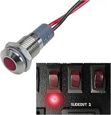12V-24V AC/DC Waterproof Metal Shell Signal Indicator Light, 8mm/0. Color: Red