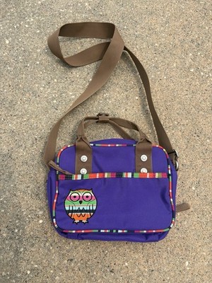 George Gina & Lucy Crossbody Cargo Bag Purse Purple Owl 