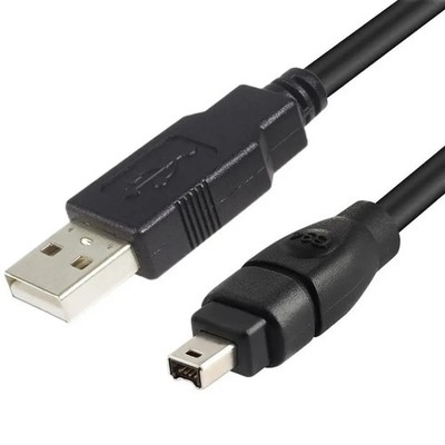 Firewire to USB Adapter Cable for 4 Pin IEEE 1394-a Devices Only 6FT, Black 