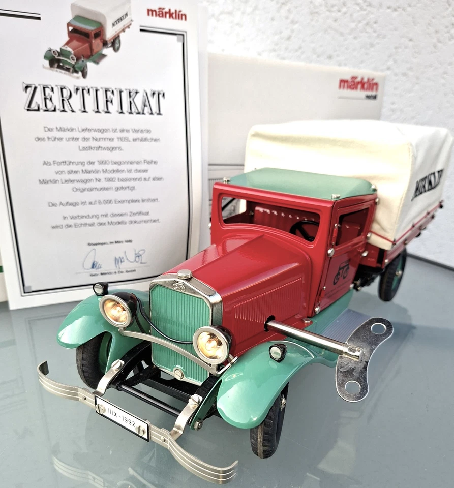 Modellauto Märklin Replik 1992, LKW mit Stoffplane , 1:16, komplett aus Blech - Bild 4 von 4