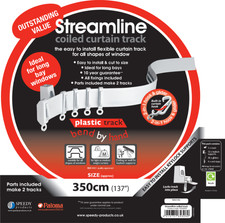 Speedy Streamline 3.5m Bendable Curtain Track for Straight & Bay Windows (White)