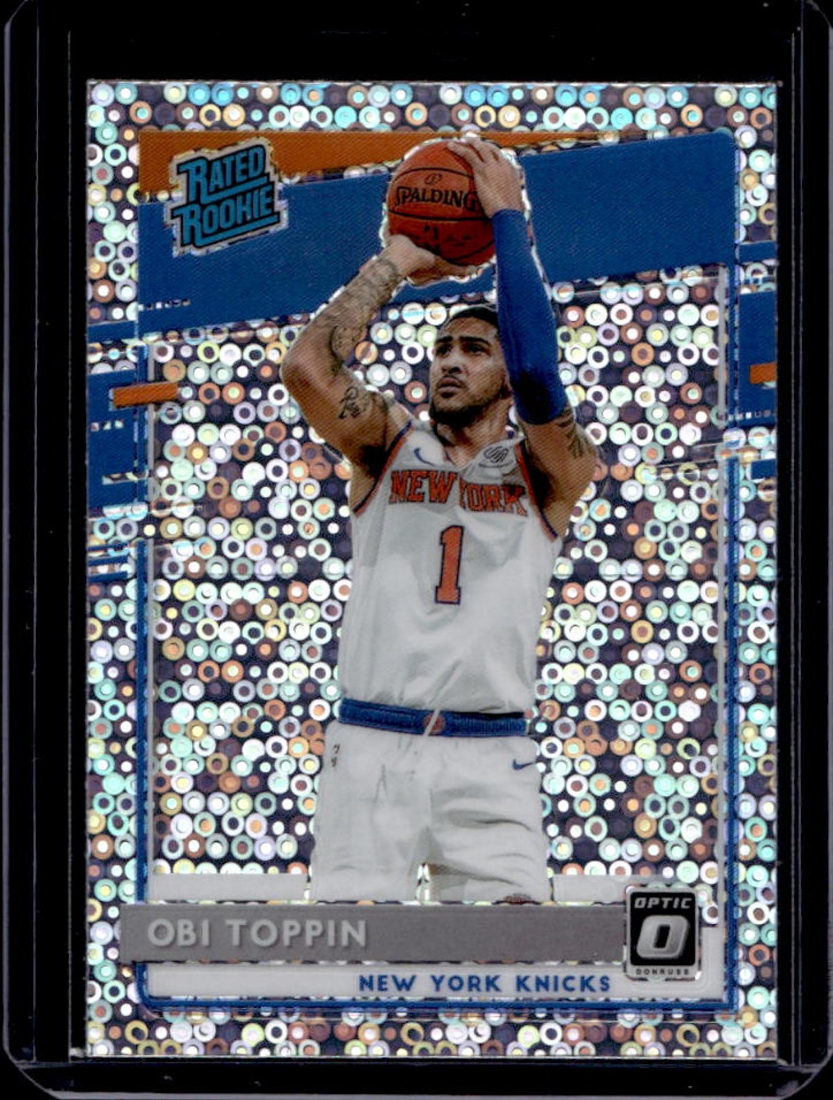 2020-21 Panini Donruss Optic Obi Toppin Fast Break Holo Rookie RC #158 Knicks