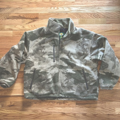 #ad Cabela#x27;s Berber Fleece Full Zip Outfitter Hunting Camo Men XL Jacket Wool Blend $118.00