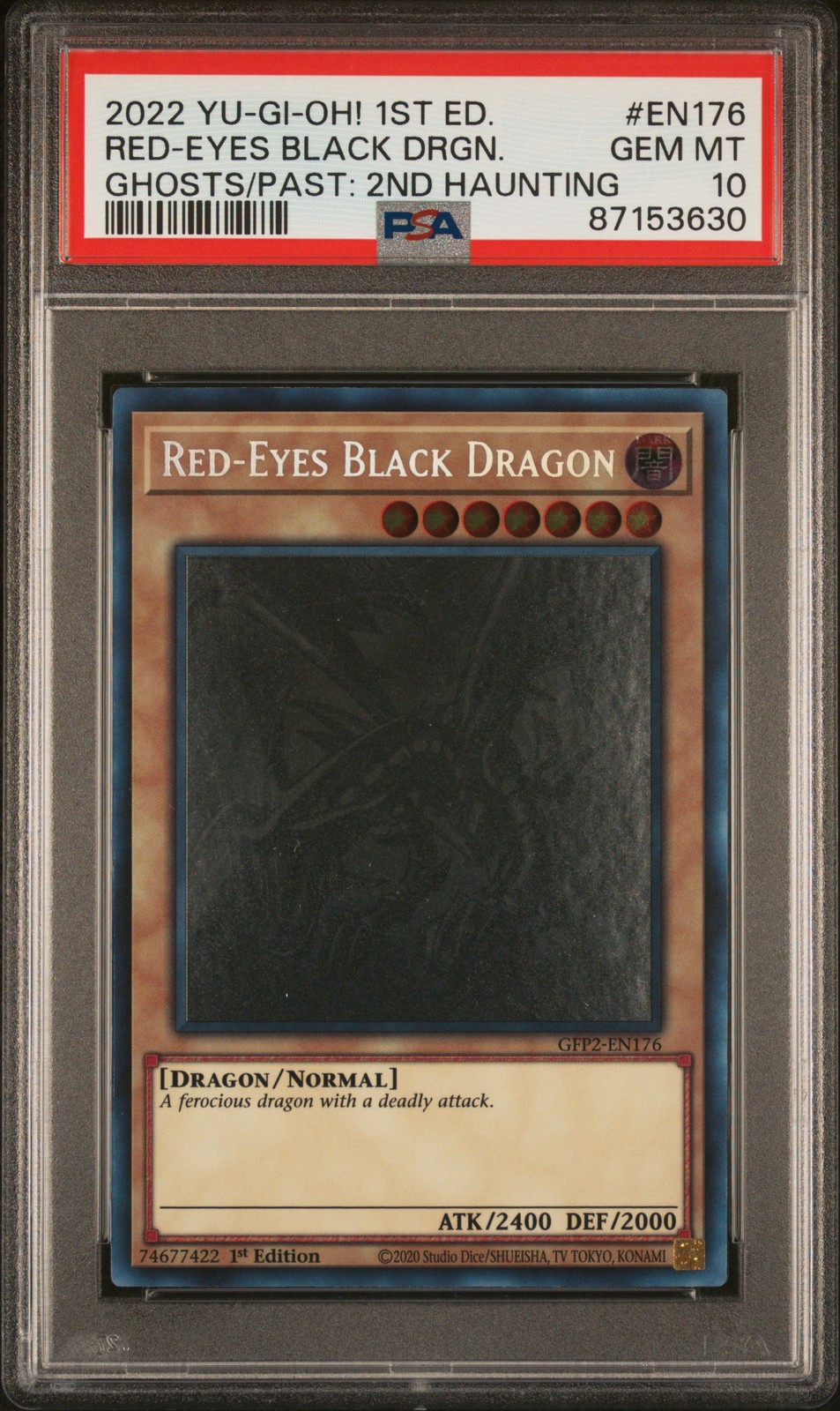 DEFECTIVE Redeyes Black Dragon GFP2EN176 Ghost Rare 1st Edition Yugioh P G3D view 1