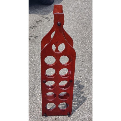Porta vino vintage in legno a forma di bottiglia di vino contiene 11 bottiglie c1970s - Foto 2 di 6