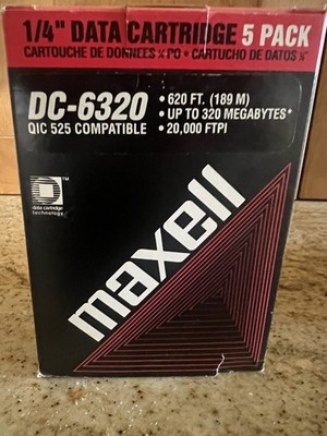 NEW Maxell 320MB DC6320 QIC Data Tape Cartridge - 5 pack