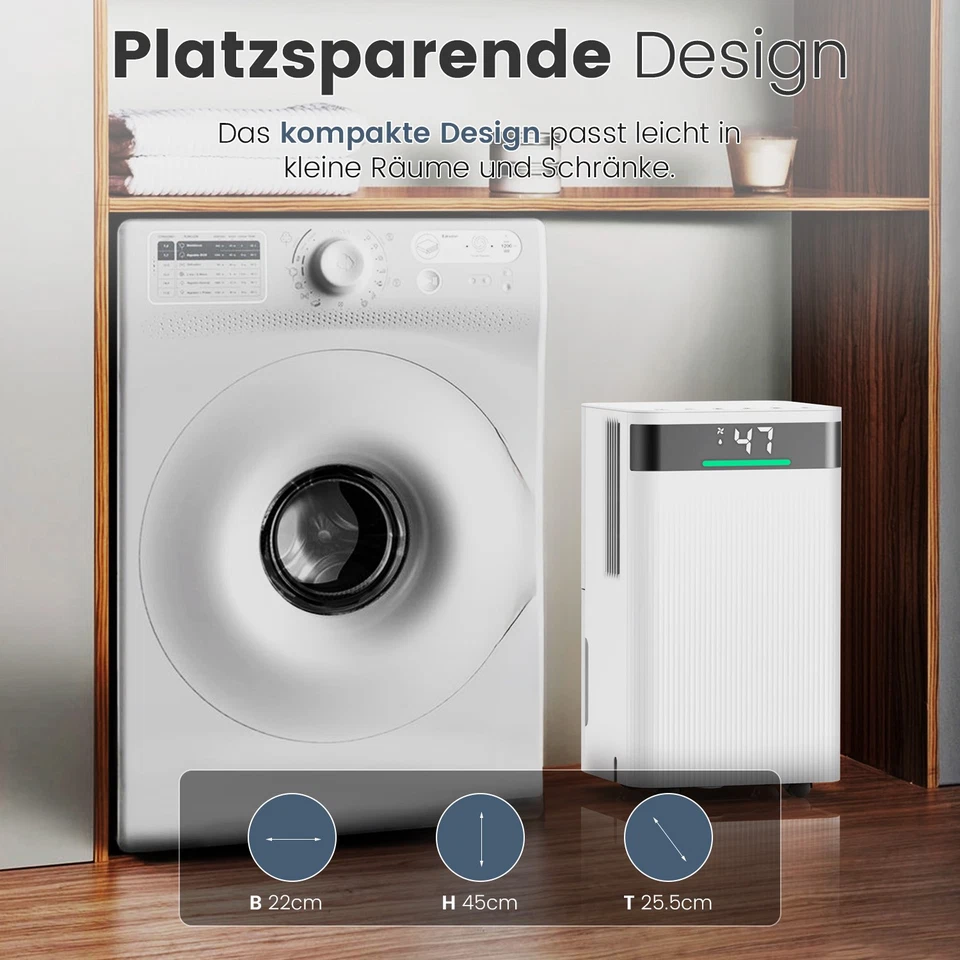 Luftentfeuchter Raumentfeuchter elektrisch 14L/24H Entfeuchtungsgerät 120m³ APP - Bild 4 von 4