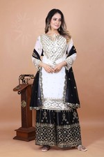 Ethnic Top Plazzo Set In Heavy Faux Georgette Embroidery Work with Dupatta