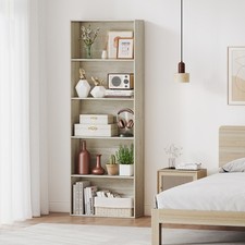 5-Tier Bookshelf Open Bookcase Freestanding Display Shelf Storage Organizer