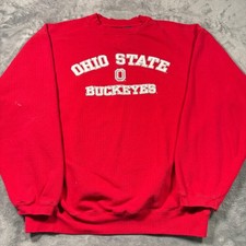 Vintage 90s Ohio State Buckeyes NCAA Football Sweatshirt Mens Large Red Cotton