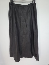 Vintage 100 Leather Maxi Skirt 10 Black Full Skirt