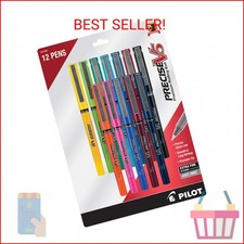 PILOT Precise V5 Pens, Extra Fine Point 0.5mm Assorted Ink Pens, 12-Pack