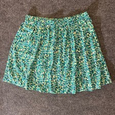 Old Navy Skirt Womens L Floral Ditsy Elastic Waist Rayon Green Yellow Summer