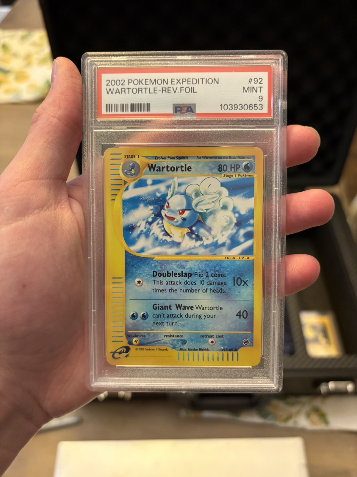 2002 POKEMON EXPEDITION #92 WARTORTLE-REVERSE FOIL PSA 9