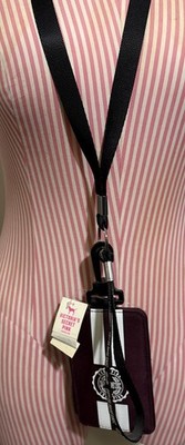 NEW WTAGS Victoria's Secret PINK Lanyard ID Credit Card Holder Burgundy Wallet