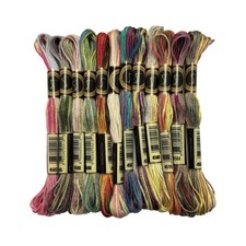 12 Skeins Magical Color Variations Floss Pack Six Strand Embroidery Variegate...