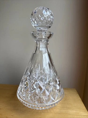 Vintage Waterford Crystal Lismore Decanter 10 1/4" Roly Poly Shape