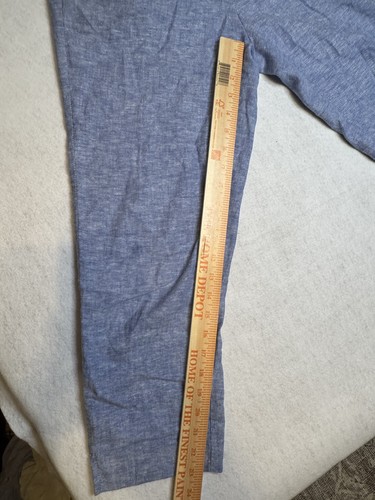 New York & Company Linen Blend Pants Women Size 2 Blue Chambray - Picture 4 of 6