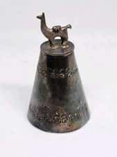 1880 Bolivia Coin Silver Bell 32.6g Llama Inca Mask Sun Mark AB 900 Artisan Made