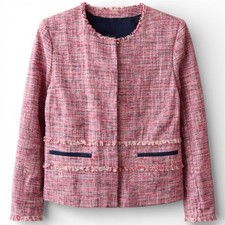 JOULES AVANTGARDE MAYBELLE FRAYED TWEED RARE WOMAN BLAZER JACKET SIZE 44
