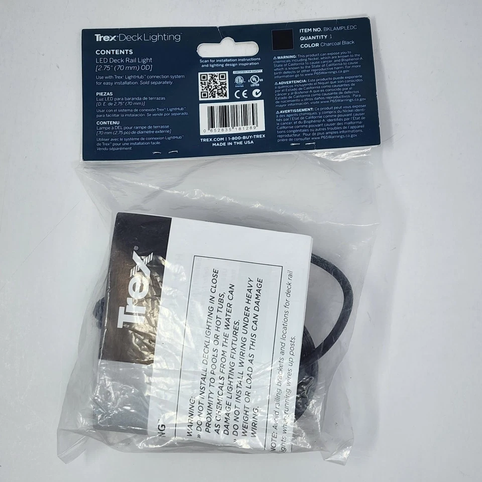 Trex 2.75" Deck Rail Light compatible with Trex LightHub System, Charcoal Black - Image 4 of 4