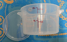 Lot of 6 Cambro 2 Quart Round Food Storage Containers w/ Lids