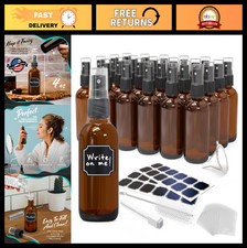 24 Pack 4 Oz Amber Glass Spray Bottles Set w/...