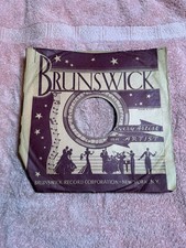 S13 - BRUNSWICK Record Sleeve Only 78 Rpm 10 Inch USA 1934 PRE WAR AS IS