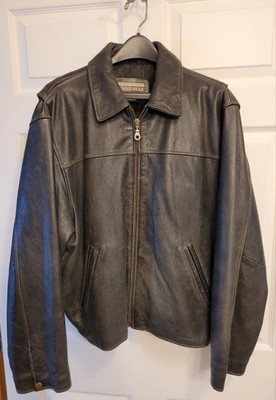 Vintage Men's Structure Urban Wear Black Leather Jacket Sz. Lg.
