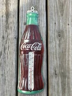 Vintage Coca Cola Thermometer Bottle Tin Metal Sign 17"x5” Donasco USA Working
