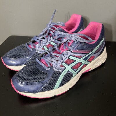 Asics Gel Contend 3 Women s Sz 9.5 D Blue Pink Teal Running Training Sneakers