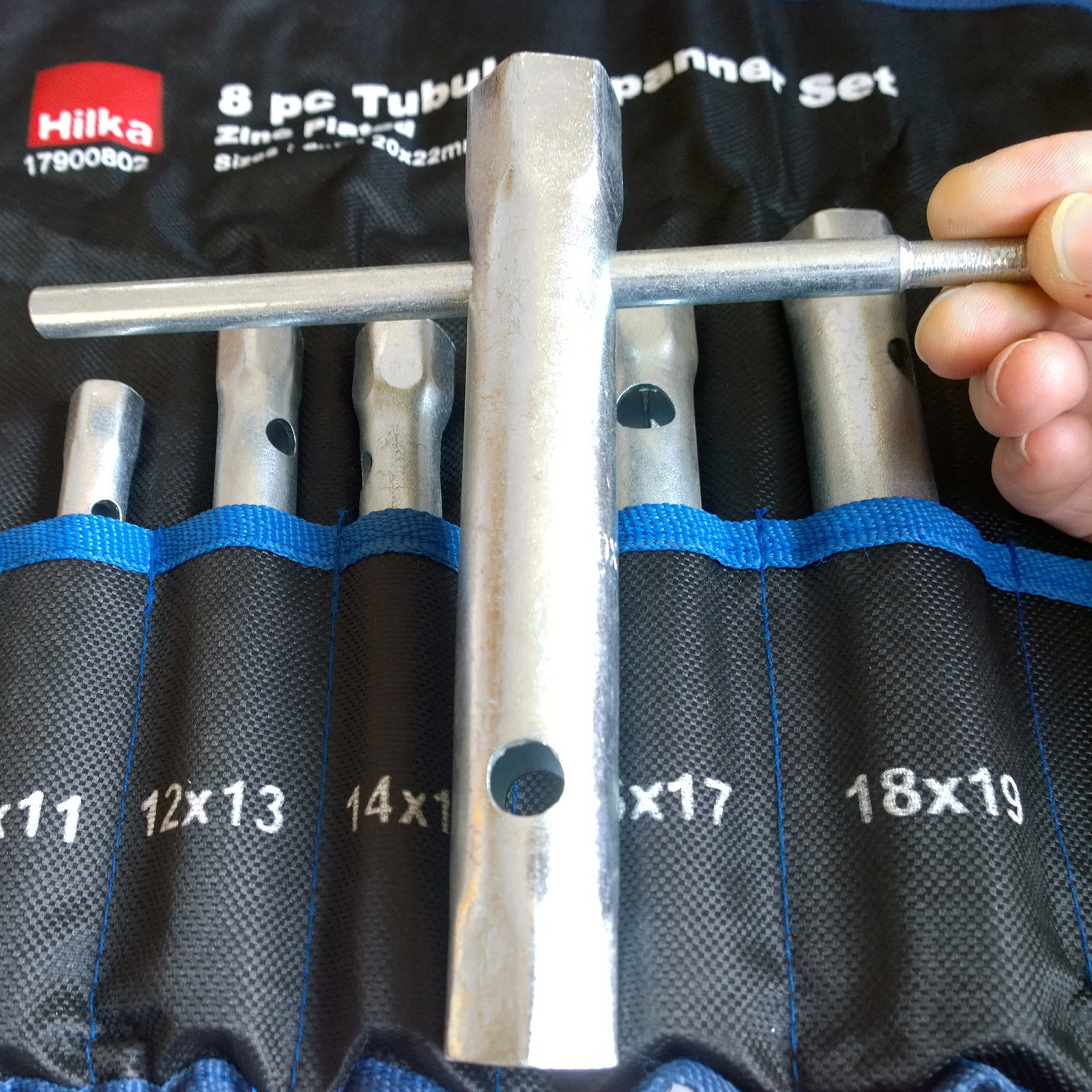 Hilka Spark Plug Tubular Box Spanner Wrench Set 8 Metric Deep Tubular Spanners