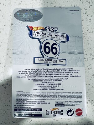 Hot Wheels 33ème Convention - Nissan Skyline GT-R (BNR34) Jaune - 1/64 - Édition Limitée