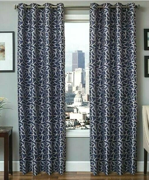 Softline Barra 蓝色紫色索环单顶窗帘面板 53 x 84  — 第 3/4 张图片