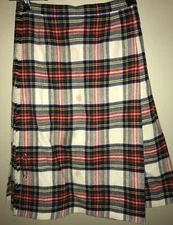 VTG Kinlock Anderson Kilt Skirt Tartan Sz 6 Royal Stewart Wool Made in Scotland