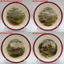 Spode Herring The Hunt Red Saucer (s) for Foo...