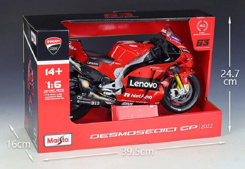 Maisto 1:6 2022 Ducati Francesco Bagnaia #63 Motorcycle Bike Model NEW IN BOX - Image 4 of 4