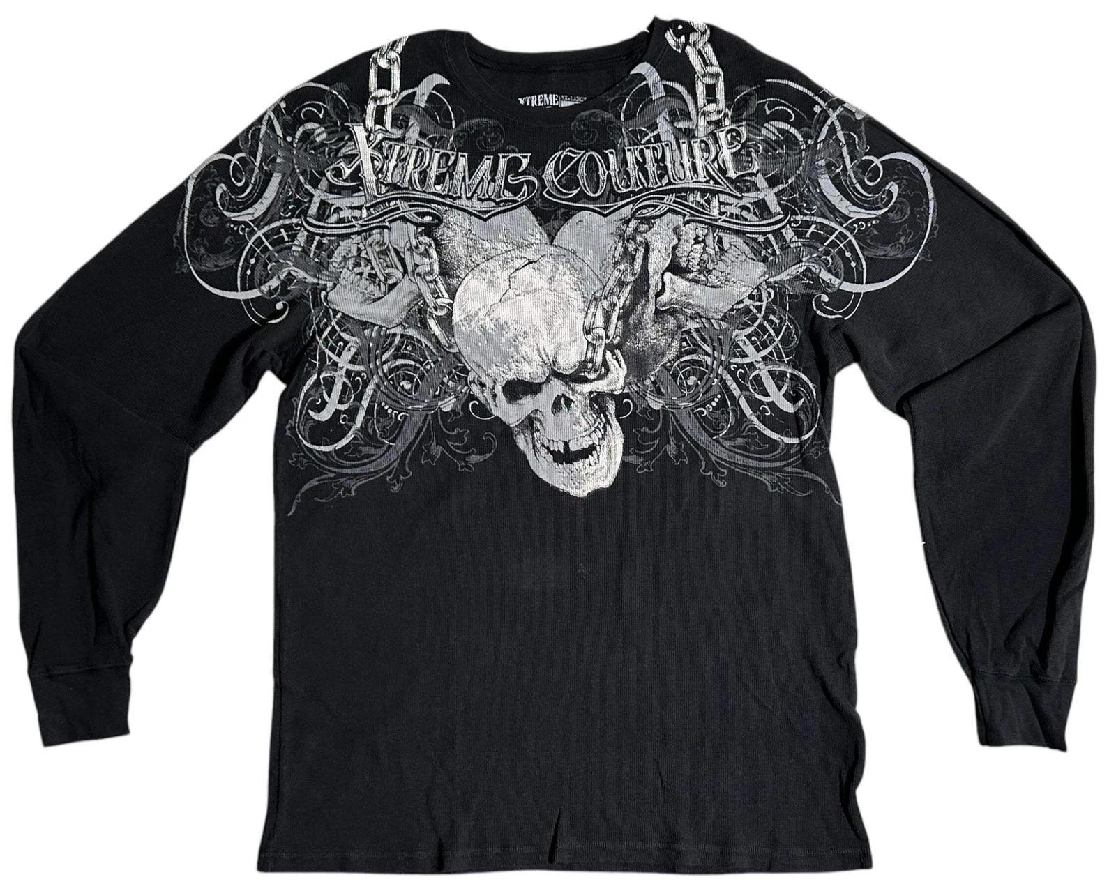 Xtreme Couture by Affliction Men's Thermal Shirt WHIPLASH Skull