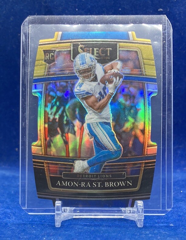 2021 Select NFL Amon-Ra St. Brown Concourse Black/Gold Die Cut Prizm #73
