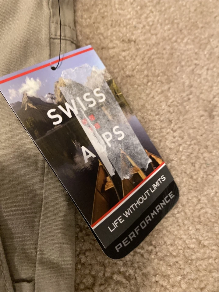 Mens Swiss Alps Shorts Life Without Limits Beige Khaki NWT Size 40 $50 - Image 2 of 4