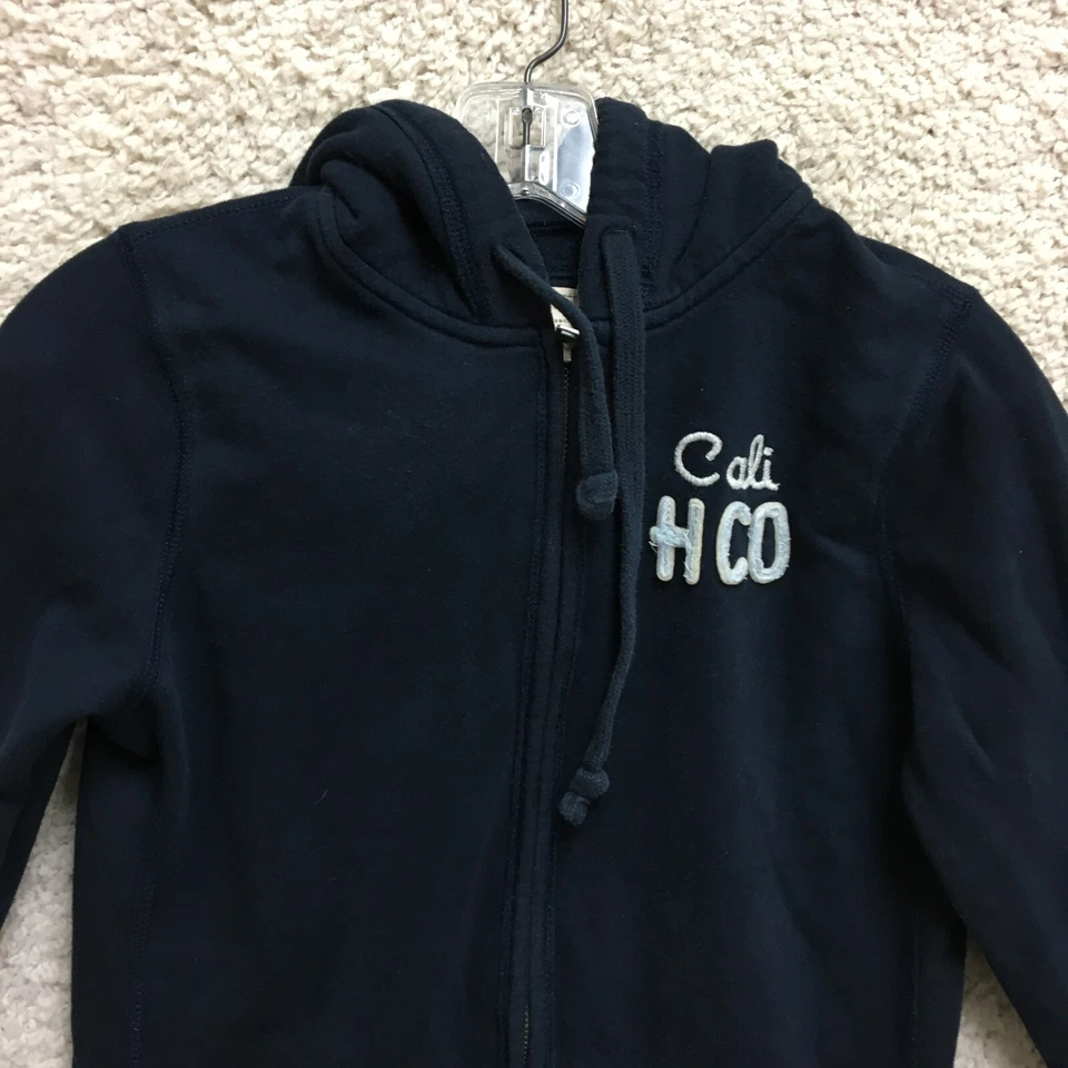 Hollister Sudadera con Capucha Mediana Juvenil Azul Cremallera Completa Sudadera Atlética Informal Niños M Foto 2 de 4