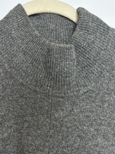 THEORY Poncho Pullover Maglione Lana Grigio Collo Alto Taglia S LNC - Foto 4 di 8