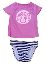 Cat  Jack toddler girl's 12 M short sleeve swimsuit 2-piece UPF 50 rash guard
