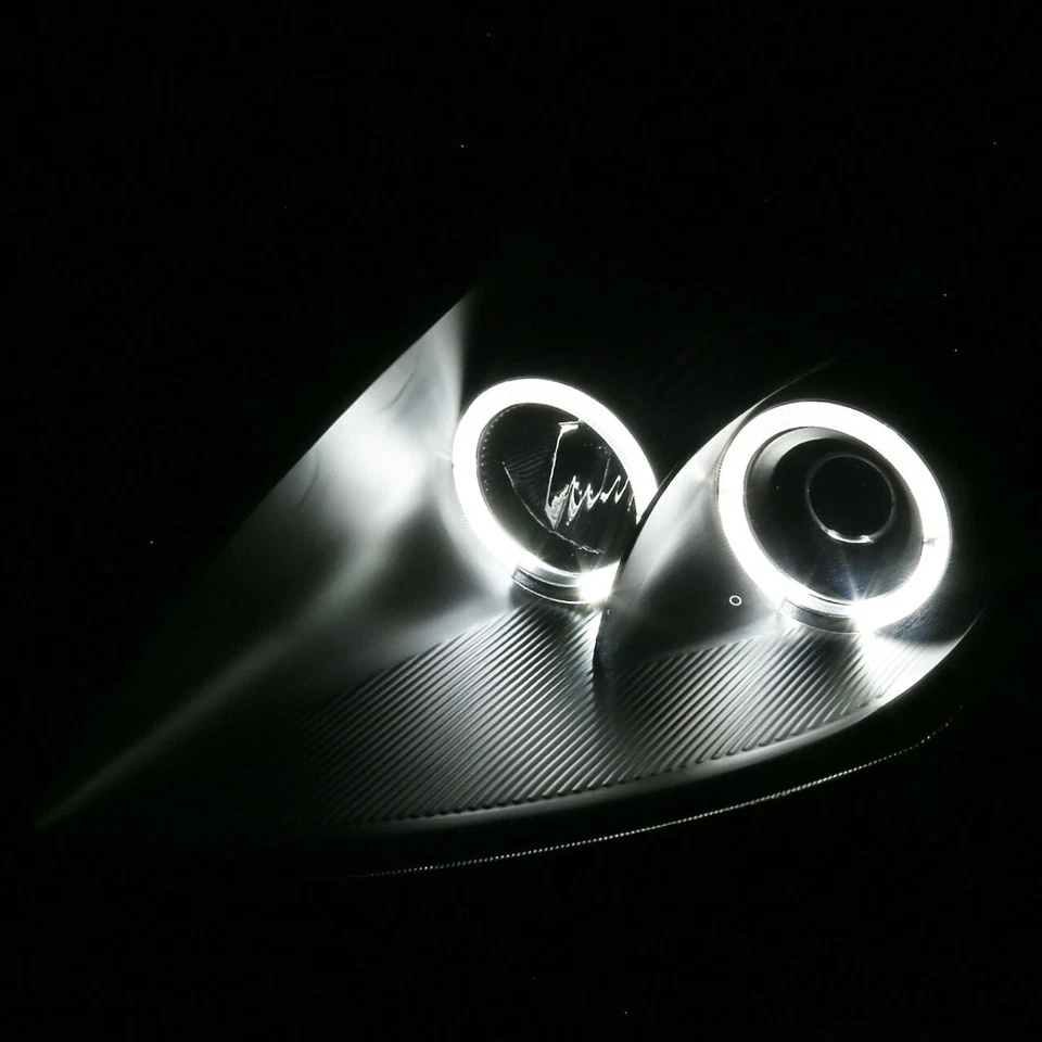 ДЛЯ 00-05 Mitsubishi Eclipse 4/6 cly проектор двойной Halo светодиодные фары черный - Изображение 2 из 3