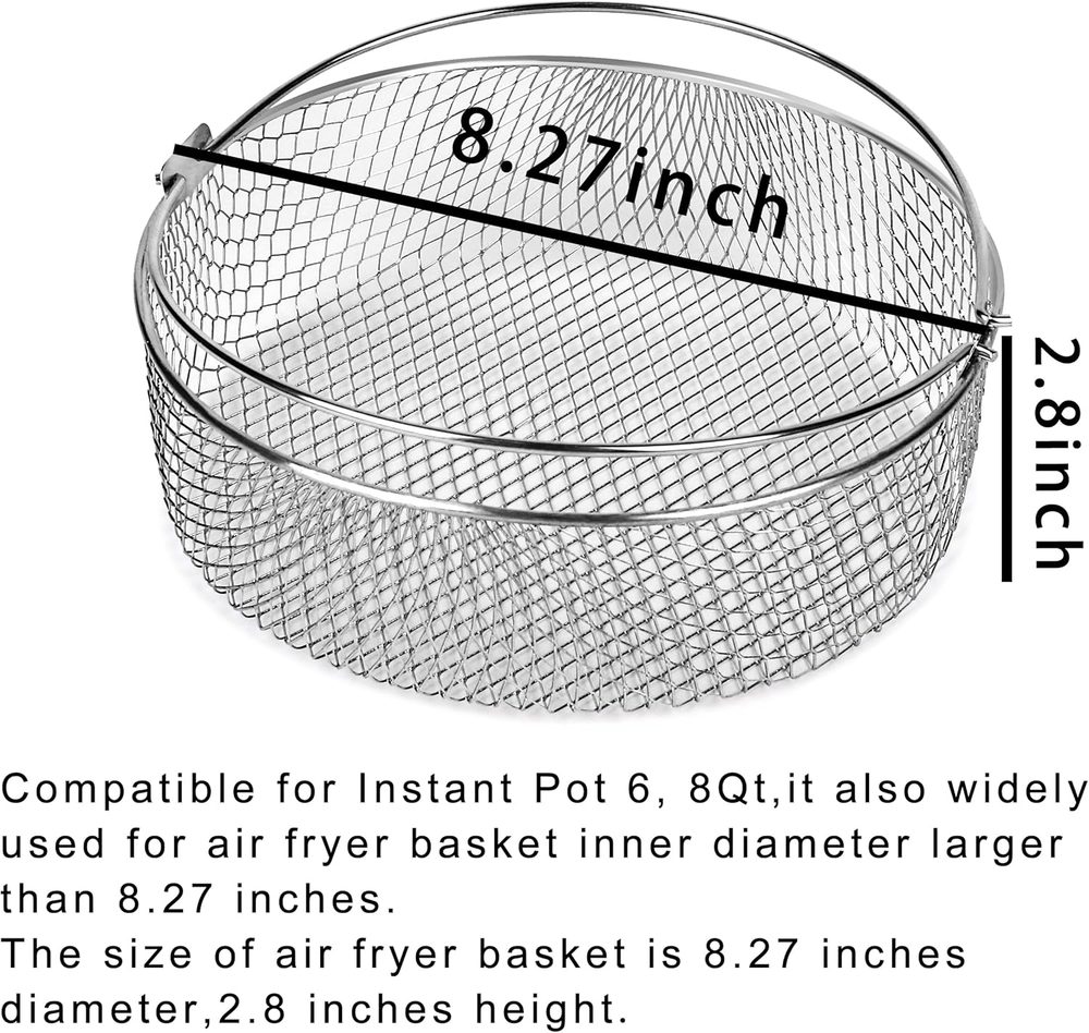 Instant Pot Air Fryer Basket for 6 & 8Qt with Steamer Accessory Instant Pot Air Fryer Basket for 6 & 8Qt with Steamer Accessory