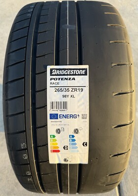 TWO BRAND NEW 265/35ZR19 Bridgestone Potenza Race Tires Like