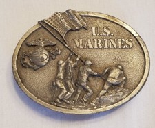 1982 Bergamot Brass Works The Few The Proud US Marines Belt Buckle L-132