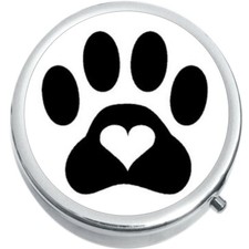 Paw with Heart Medicine Vitamin Compact Pill Box