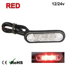 Red Hella Style LED Marker Light Flush Fit Kelsa Bar Running Lamp 12v or 24v